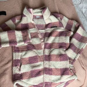 Columbia Ladies Pink and Cream Fleece Jacket